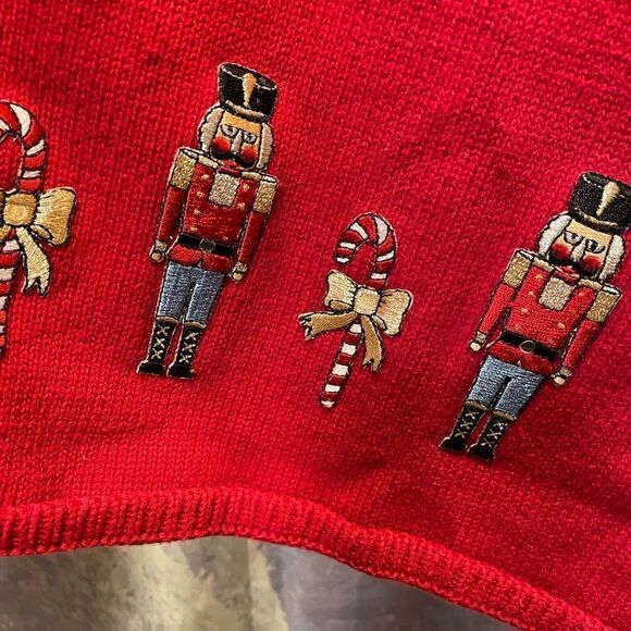 Tia Nutcracker Jeweled Buttons Knit Vintage Sweater Large - Picture 9 of 15